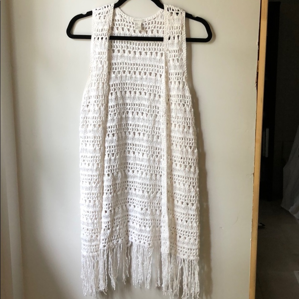 White Crochet Vest